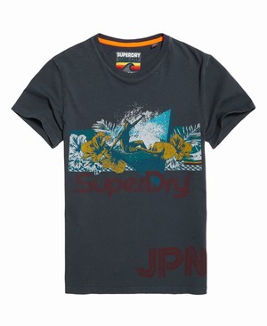 Superdry Retro Surf Férfi Pólók Szürke | DXNRU5963